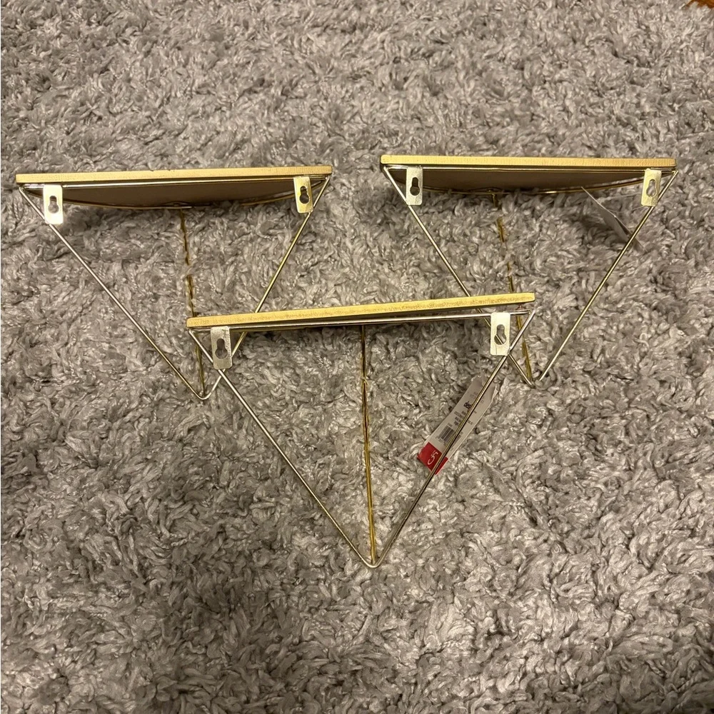 Gold Triangle Wall Shelves